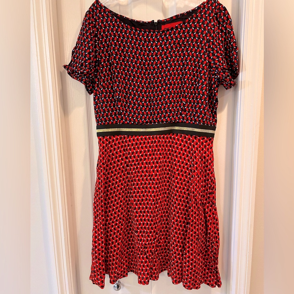 Maeve Anthropologie Short Sleeves with Ruffles Bunny Dress in Black and …
